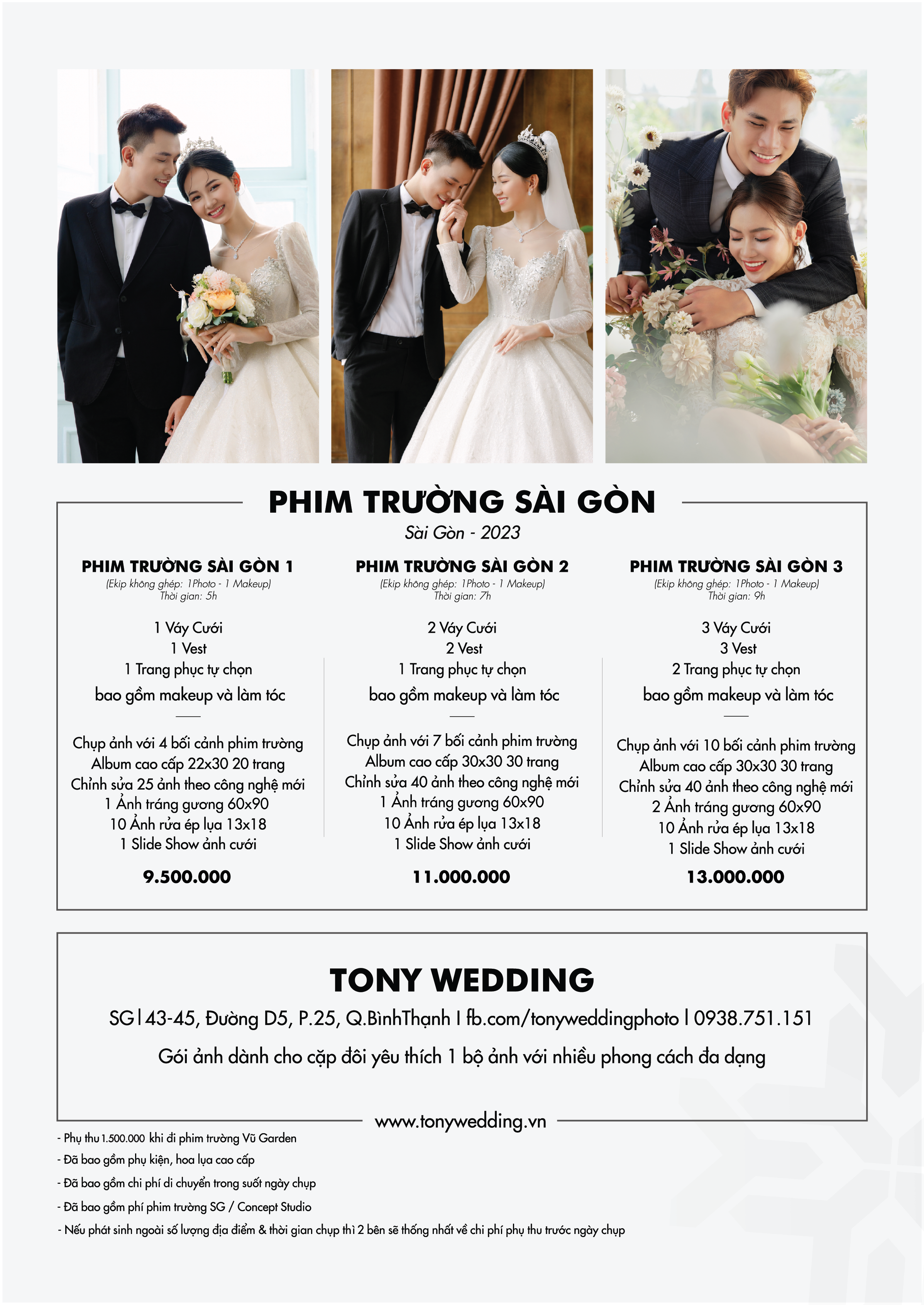 Bảng Giá Chụp Ảnh Cưới Phim Trường Tphcm - Sài Gòn 2023 - Tony Wedding